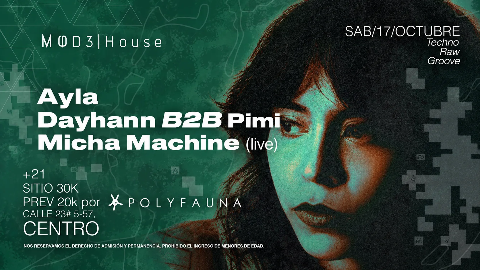 Cartel de MICHA MACHINE LIVE / DAYHANN B2B PIMI / AYLA